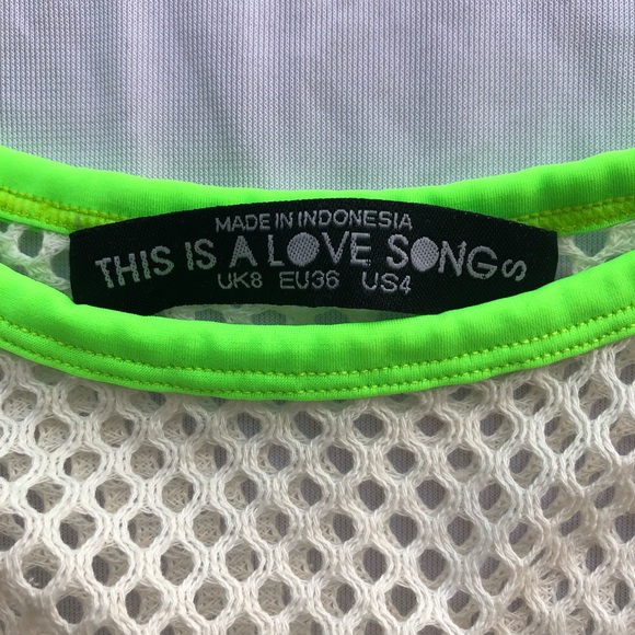 This is a love song mesh crop tank - Picture 2 of 3